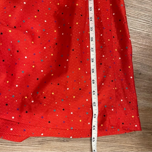 Vintage Red Polka Dot Midi Dress Women’s XL Tie Front Pinup Rockabilly Whimsical - Picture 9 of 10